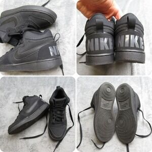 Nike Court Borough‎ Shoes Youth 4 Tiple OG Black Mid Sneakers Basketball Active